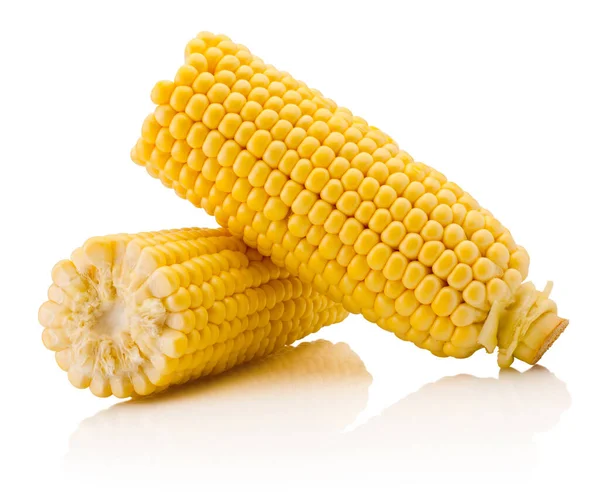 Törött Kukorica Hámozott Mag Hántolt Fehér Alapon Izolált — Stock Fotó