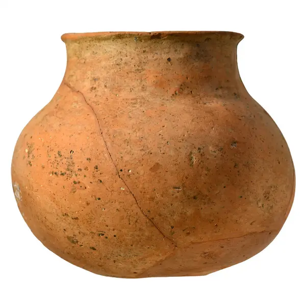 Ancient Orange Clay Vase White Background — Stock Photo, Image