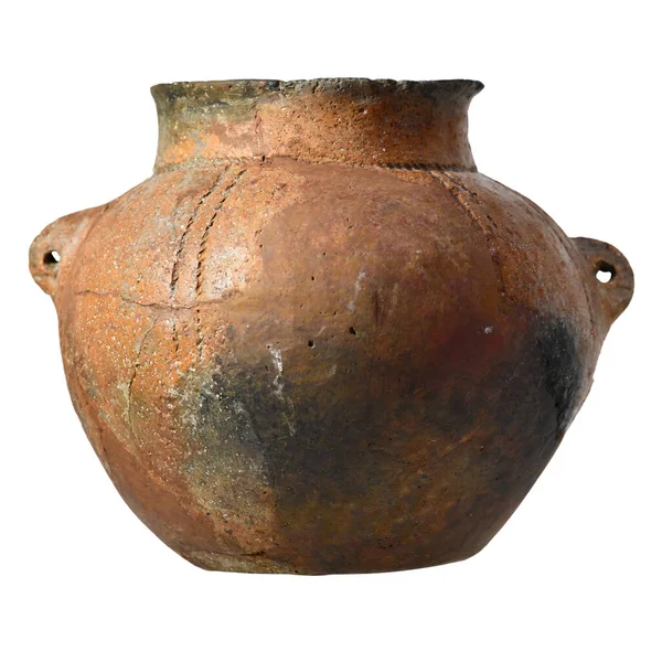 Ancient Clay Pot White Background — Stock Photo, Image