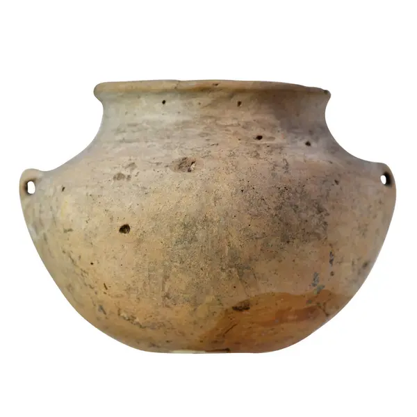 Ancient Clay Pot White Background Stock Photo