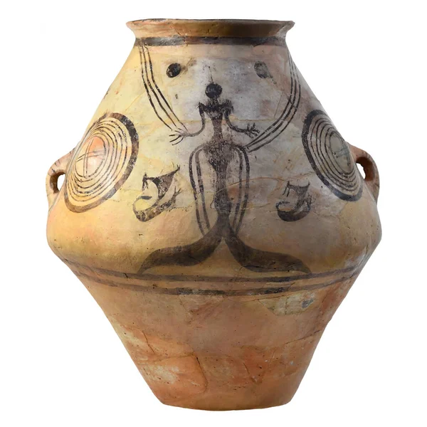 Antik Bir Kil Vazo Tripolye Kültürü Eski Bir Insanın Görüntüsü — Stok fotoğraf