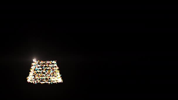 Mutlu Noeller Video Kartı Parlayan Işıkları Parlayan Yıldızları Olan Noel — Stok video