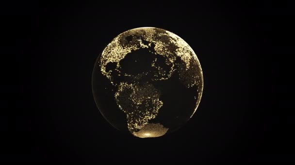 Animation Globe Filant Planète Terre Sur Fond Sombre Animation Globe — Video