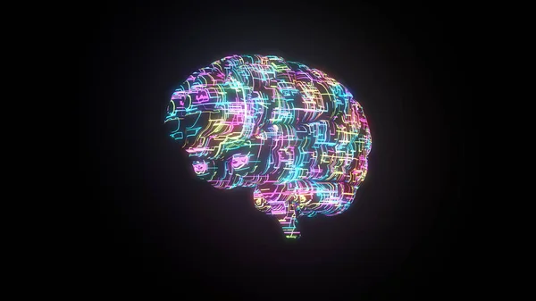 Meta Cérebro Renderização Cérebro Humano Com Superfície Colorida Brilhante — Fotografia de Stock