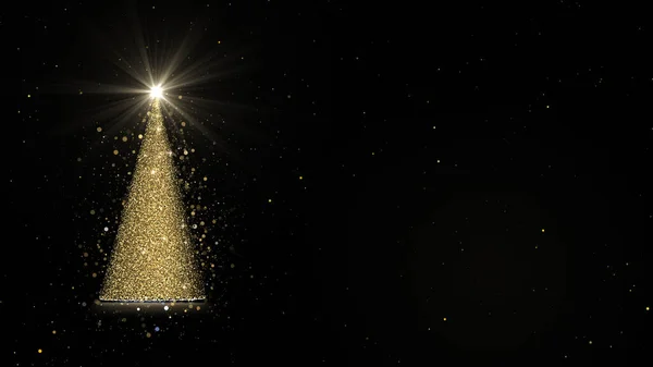 Новим Роком Вітальна Листівка Різдвом Христовим Світла Ялинка Частинок Сяючою — стокове фото