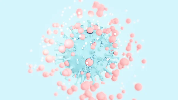 Απεικόνιση Του Coronavirus Περιβάλλεται Και Επιτίθεται Από Κύτταρα Αντισωμάτων Αφηρημένη — Φωτογραφία Αρχείου