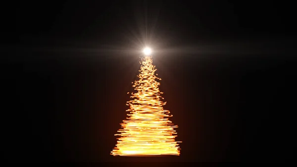 Frohes Neues Jahr Frohe Weihnachten Grußkarte Leuchtender Weihnachtsbaum Aus Einzelteilen — Stockfoto