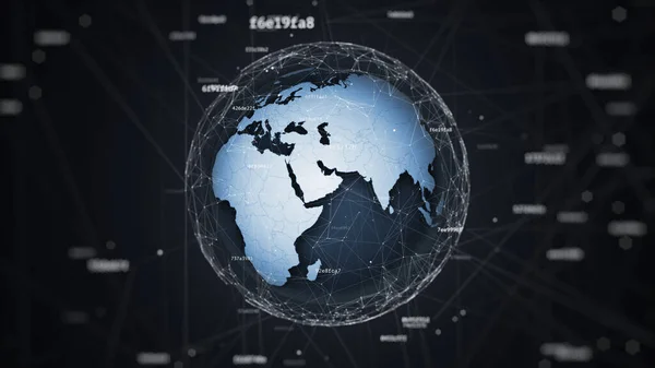 Země Noci Obklopená Digitálním Šumem Futuristická Technologie Ilustrace Digitálního Světa Stock Snímky