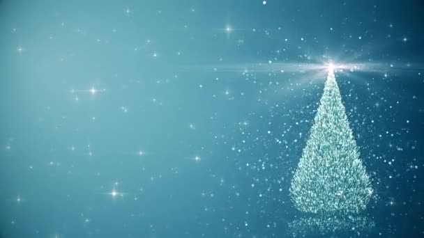 Weihnachtsbaum Mit Leuchtendem Licht Und Leuchtenden Sternen Urlaubsszenen — Stockvideo