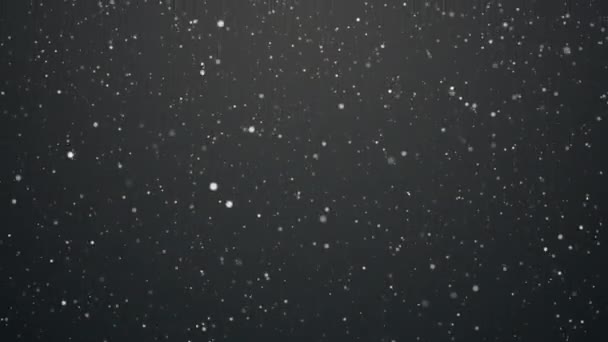 Christmas Abstract Background Bokeh Lights Snow Texture Falling Snowflakes Black — Stock Video