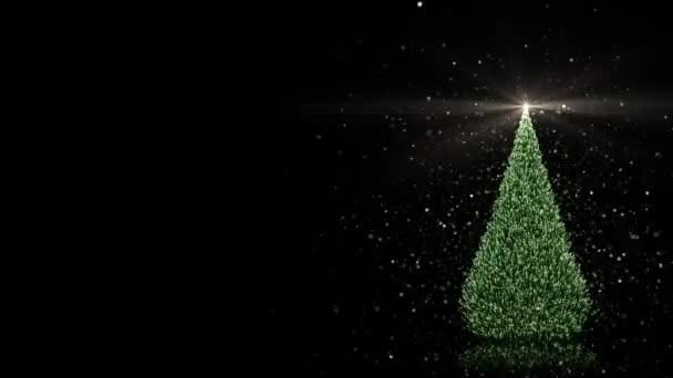 Árvore Natal Com Luz Brilhante Fundo Escuro — Vídeo de Stock