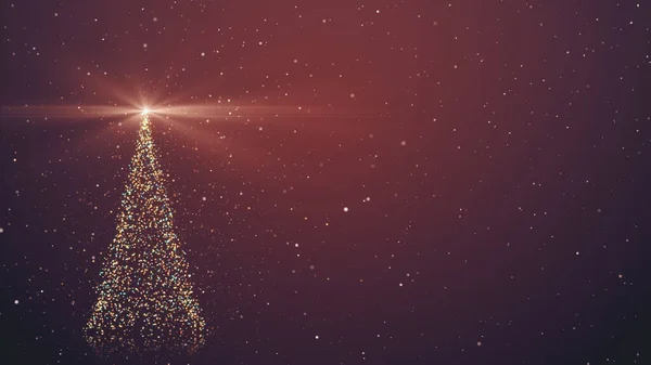 Frohes Neues Jahr Frohe Weihnachten Gruß Illustration Leuchtender Weihnachtsbaum Aus — Stockfoto