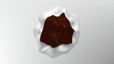 Çikolata rengi lekeli beyaz küre ve gürültü bozma efekti