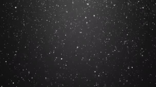 Vrolijk Kerstgroet Videokaart Vallende Sneeuw Grijze Achtergrond — Stockvideo
