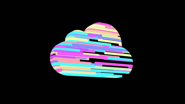 Meta Cloud 3D插图 现代数字世界多彩的云技术符号 — 图库照片
