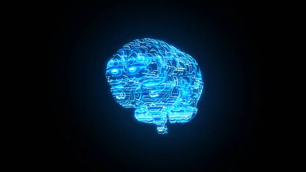 Meta Brain Weergave Van Menselijke Hersenen Met Een Stralend Kleurrijk Stockfoto