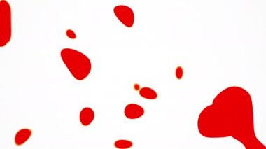 Yavaş çekim soyut kırmızı lekeli canlı animasyon