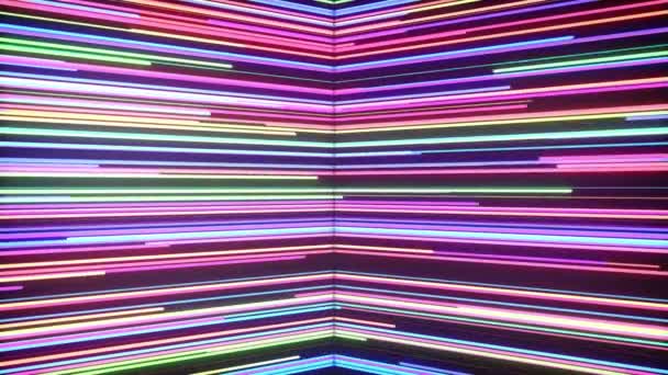 Abstrakcyjne Kolorowe Tło Świecącymi Liniami Animowana Tapeta Żywo — Wideo stockowe