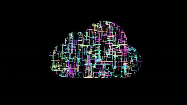 Cloud Object Επιφάνεια Κινουμένων Σχεδίων Ολογραφικά Χρώματα — Αρχείο Βίντεο