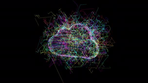 Cloud Systems Σύμβολο Της Παγκόσμιας Τεχνολογίας Και Των Υπηρεσιών Cloud — Αρχείο Βίντεο