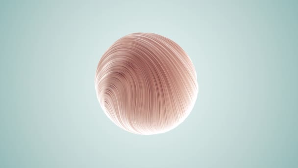 具有波纹位移面的浅金球体三维渲染 4K抽象动画背景 — 图库视频影像