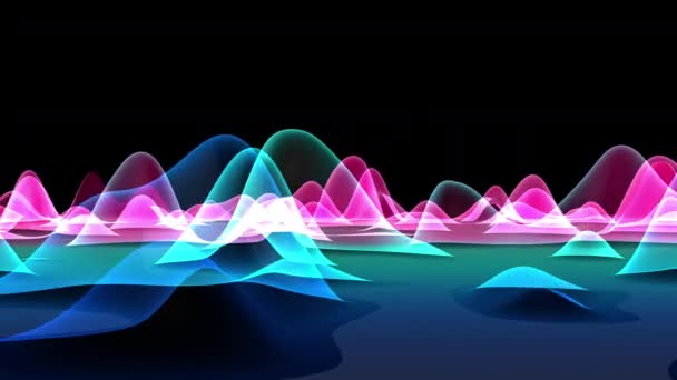 Visualização Colorida Registro Voz Plano Dimensão Animação Abstrata Ondulada — Vídeo de Stock