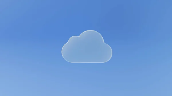 Illustration Transparent Cloud Shape Blue Background Symbol Cloud Services Cgi — Stock Photo, Image