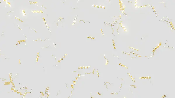 Goldenes Flackern Konfetti Party Popper Fallen Auf Hellem Hintergrund Gruß lizenzfreie Stockbilder