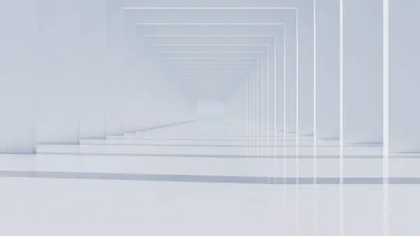 Ілюстрація Квадратної Арки Денному Світлі Сонячною Тінь Ефектами Заломлення Відображення Стокове Зображення