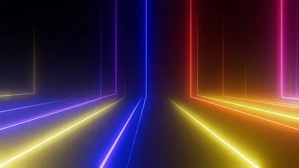 Illustration Abstract Background Ascending Colorful Glowing Neon Lines Abstract Wallpaper Stock Photo