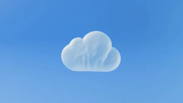 以透明充气气球的形式挂在蓝色背景上的三维云图 图库图片
