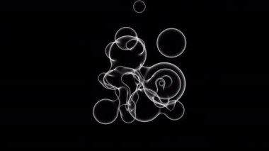 X-ışını şeffaf malzemelerle soyut, pürüzsüz hacimli nesnenin 3 boyutlu animasyonu. Siyah arkaplanda soyut şekil değiştirme sıvısı formu. 4k dikişsiz döngü canlandırıldı