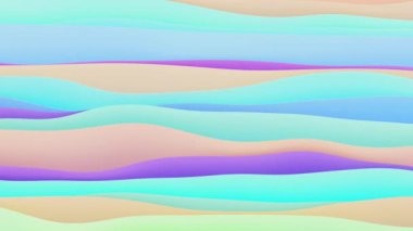 Dalgalı şekillerin 3 boyutlu animasyonu, 4K soyut animasyon şablonu, canlı duvar kağıdı