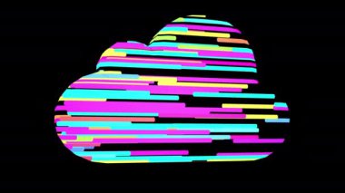 cloud computing, symbol of global technology and cloud services, 3D cloud form object with animated glow surface