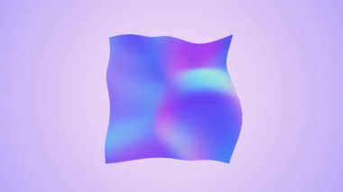 Holografik renklerde düzlem yüzeyinin yavaş çekim gücü 3 boyutlu dalgalı yer değiştirme efekti, animasyon duvar kağıdı, 4K soyut canlı animasyon