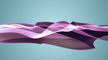 Işık arkaplan üzerinde şeffaf dalgalı biçimlerin 3 boyutlu canlandırması, renkli alev soyutlamasının 4K canlandırması