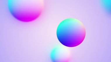 Holografik gradyanı alan derinliği 4K animasyon arkaplanı olan kürenin gelecekteki 3D görüntüleyicisi