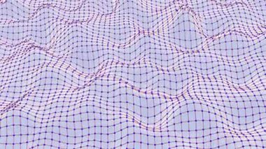 3D görüntüleme geniş yüzey animasyonu, 4K soyut dalgalı geometrik arkaplan