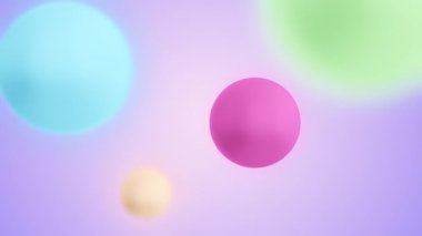 Renkli kürenin gelecekteki 3D animasyonu alan derinliği ile şekillenir, 4K soyut canlandırma arkaplanı