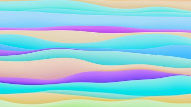 Türbülans etkisi, soyut şablon ve duvar kağıdı ile güzel renkli yumuşak yüzeylerin üç boyutlu çizimi