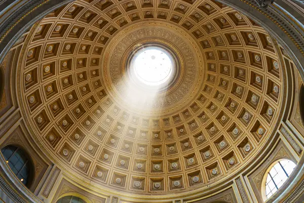stock image Beam of light in the dome of the basilica in Vatican, museum halls in the Vatican city, Vatican, Rome, Italy