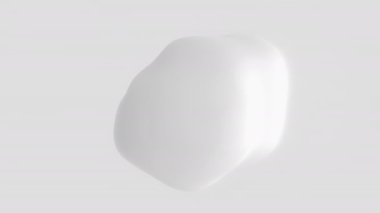 Dinamik yüzeyi olan gelecekçi üç boyutlu küre. Dalgalanmalar ve dalgaların yer değiştirmesiyle şekillenmiş beyaz bir şekil. 3B canlandırılmış arkaplan
