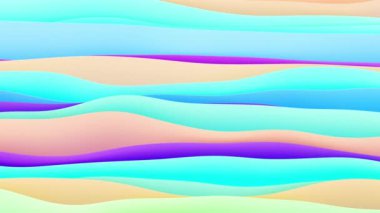 Yavaş türbülans etkisine sahip güzel renkli yumuşak yüzeylerin 3 boyutlu animasyonu, 4k animasyon şablonu, canlı duvar kağıdı