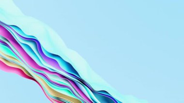 Yavaş dalgalı efektli güzel yumuşak yüzeylerin 3 boyutlu soyut animasyonu, 4k animasyon şablonu, canlı duvar kağıdı