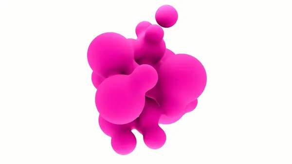 stock image 3D illustration of abstract liquid smooth volume object with pink plastic material