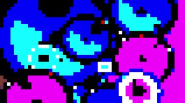 Kripto sanat animasyonu, holografik renklerde pixelate efekti olan soyutlama, 4K animasyon duvar kağıdı