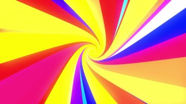 Renkli spiral dönen kirişlerin soyut animasyonu, 4K canlı duvar kağıdı