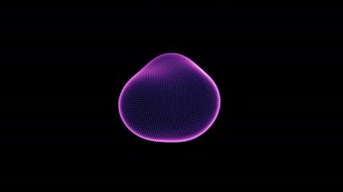 Noktalardan ve çizgilerden biçimsiz pembe şekillerin başkalaşımı, gelecekteki şekillerin soyut animasyonu, 4K canlı duvar kağıdı