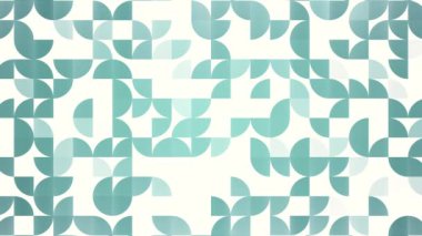 Beyaz arkaplan üzerinde opaklık etkisi olan çeyrek daire deseninin 2B basit animasyonu, web siteleri ve sunumlar için mükemmel animasyon, 4K soyut canlı