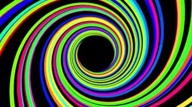 Renkli spiral dönen kirişlerin soyut animasyonu, 4K canlı duvar kağıdı